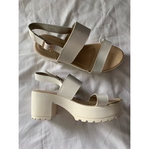 White Chunky Platform Sandals